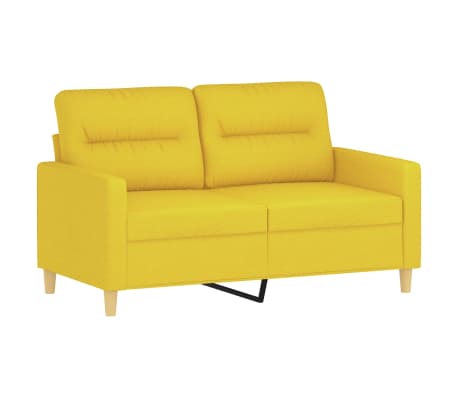 vidaXL Ensemble de canap&eacute;s 3 pcs avec coussins Jaune clair Tissu