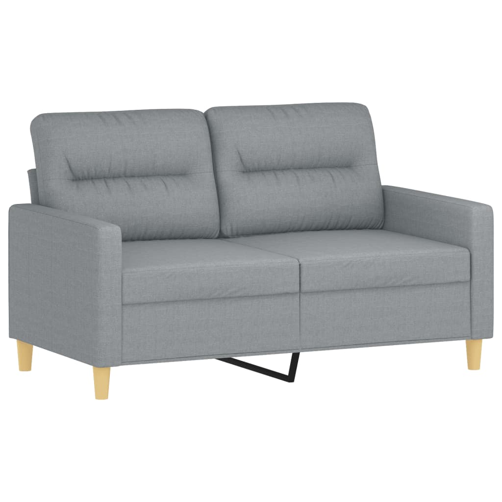 vidaXL 3-delige Loungeset met kussens stof lichtgrijs afbeelding