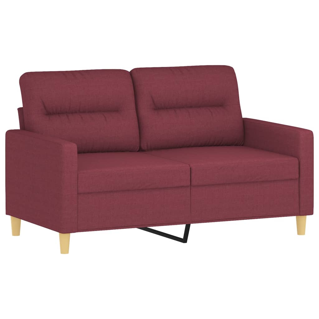 vidaXL 3-delige Loungeset met kussens stof wijnrood afbeelding