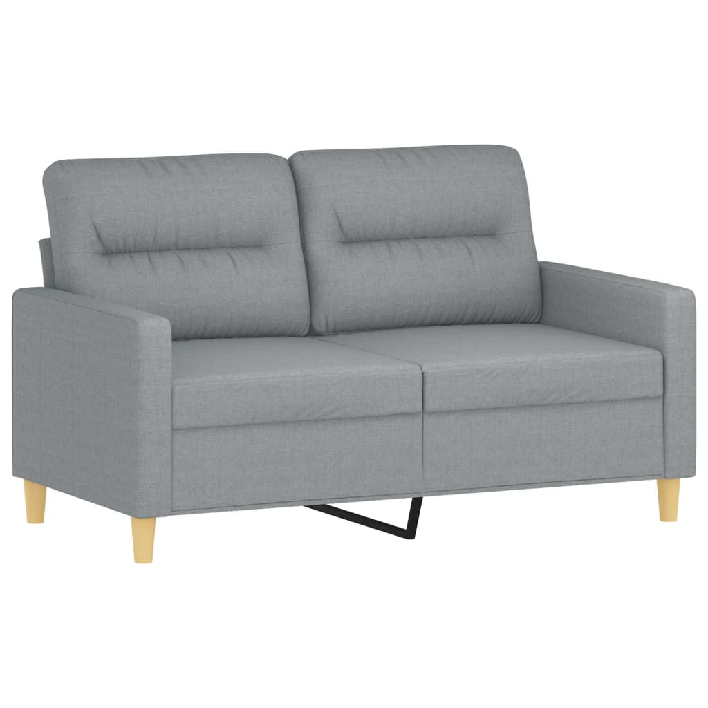 vidaXL 2-delige Loungeset met kussens stof lichtgrijs afbeelding