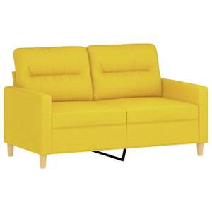 vidaXL 2 pcs conjunto de sofás com almofadas tecido amarelo-claro