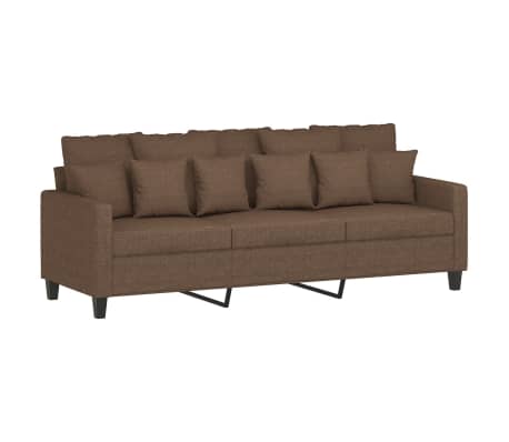 vidaXL 3-delige Loungeset met kussens stof bruin