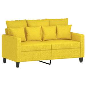 vidaXL 3-dijelni set sofa s jastucima svjetložuti od tkanine