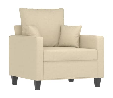 vidaXL 4-tlg. Sofagarnitur mit Kissen Creme Stoff