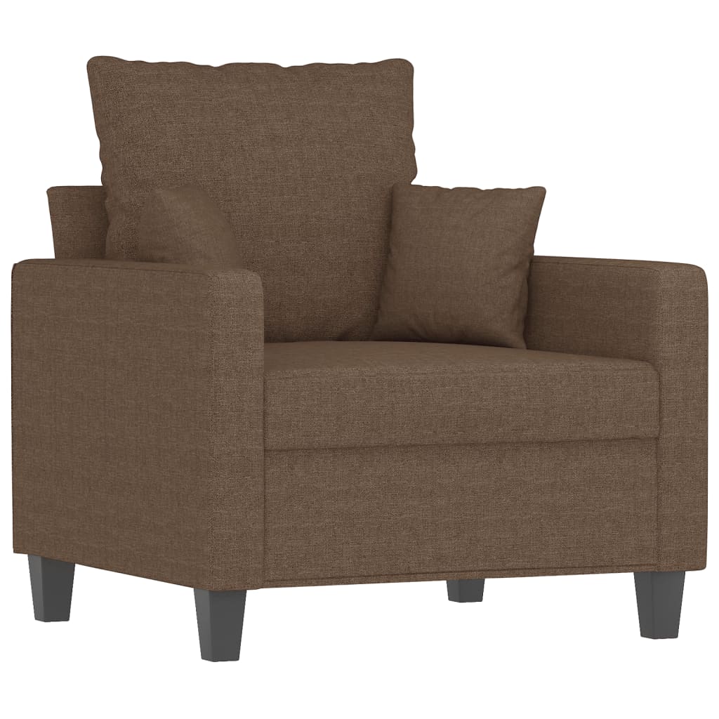 vidaXL 4-delige Loungeset met kussens stof bruin