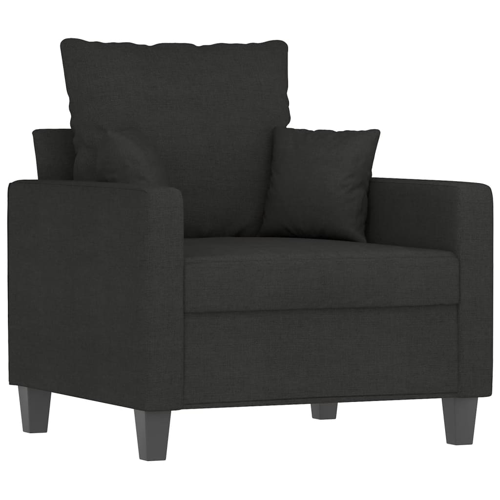 vidaXL 4-delige Loungeset met kussens stof zwart afbeelding