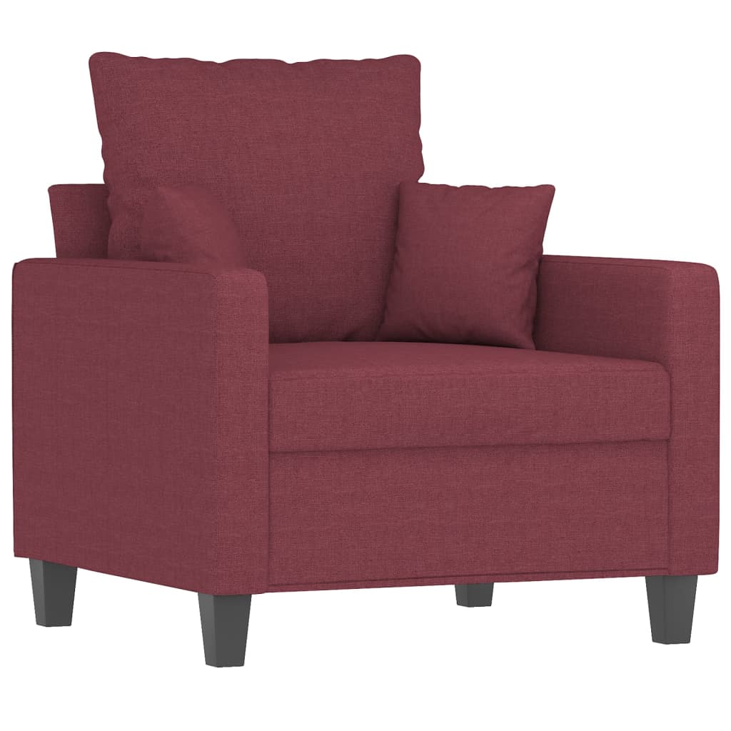 vidaXL 4-delige Loungeset met kussens stof wijnrood afbeelding