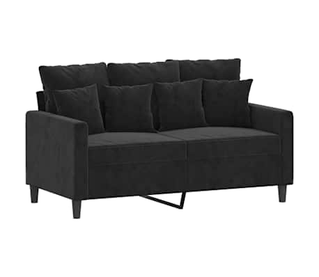 vidaXL 3-tlg. Sofagarnitur mit Kissen Schwarz Samt