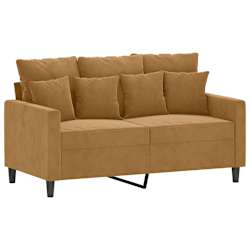 vidaXL Ensemble de canap&eacute;s 3 pcs avec coussins Marron Velours