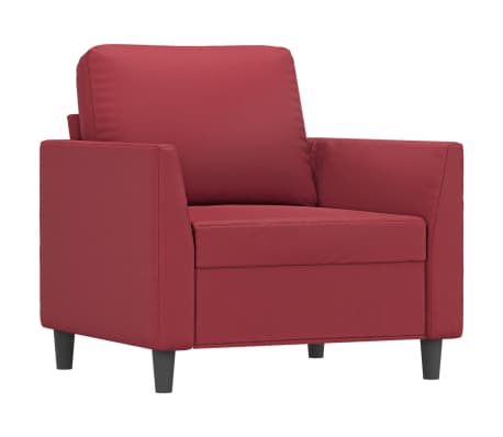 vidaXL Ensemble de canap&eacute;s 4 pcs et coussins Rouge bordeaux Similicuir