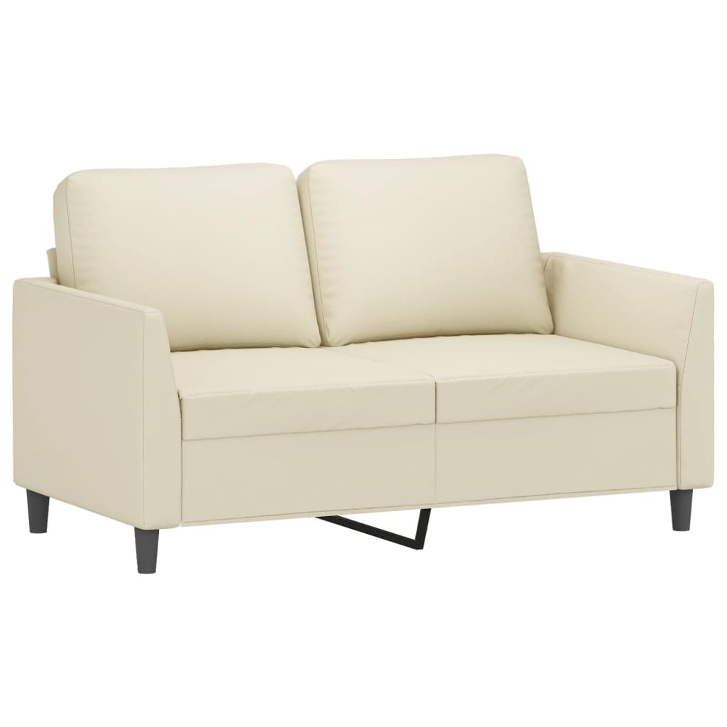 vidaXL 2-delige Loungeset met kussens kunstleer crème afbeelding