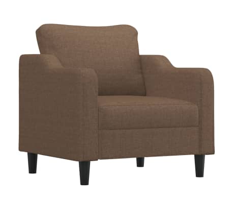 vidaXL 3-tlg. Sofagarnitur mit Kissen Braun Stoff