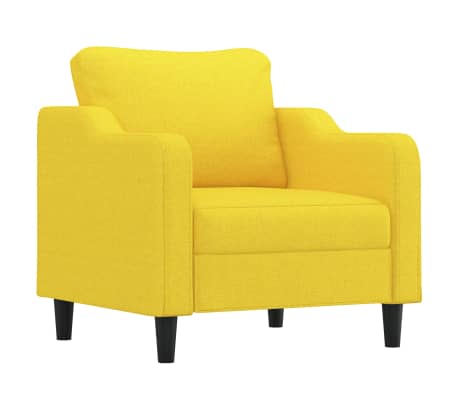 vidaXL Sofos komplektas su pagalvėlėmis, 3 dalių, geltonas, audinys