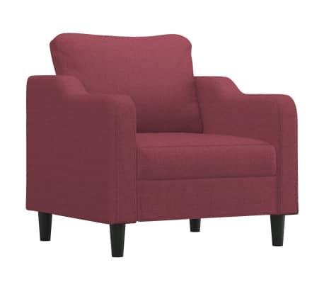 vidaXL Ensemble de canap&eacute;s 3 pcs avec coussins Rouge bordeaux Tissu