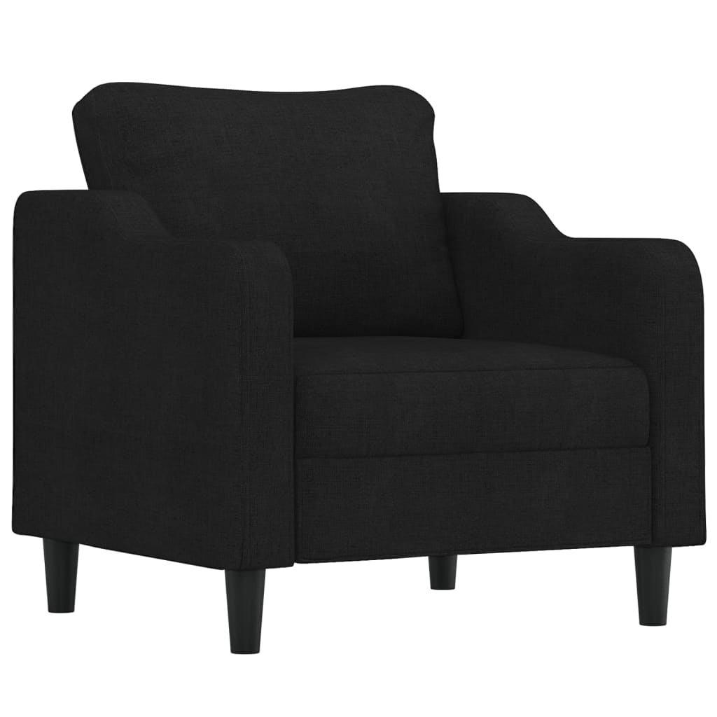 vidaXL 4-delige loungeset met kussens stof zwart