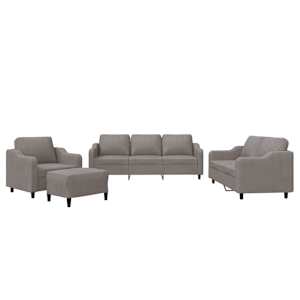 vidaXL 4-osaline diivanikomplekt patjadega, pruunikashall, kangas