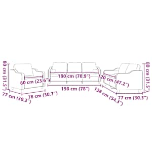 3dílná sedací souprava s polštáři taupe textil - obrázek 10