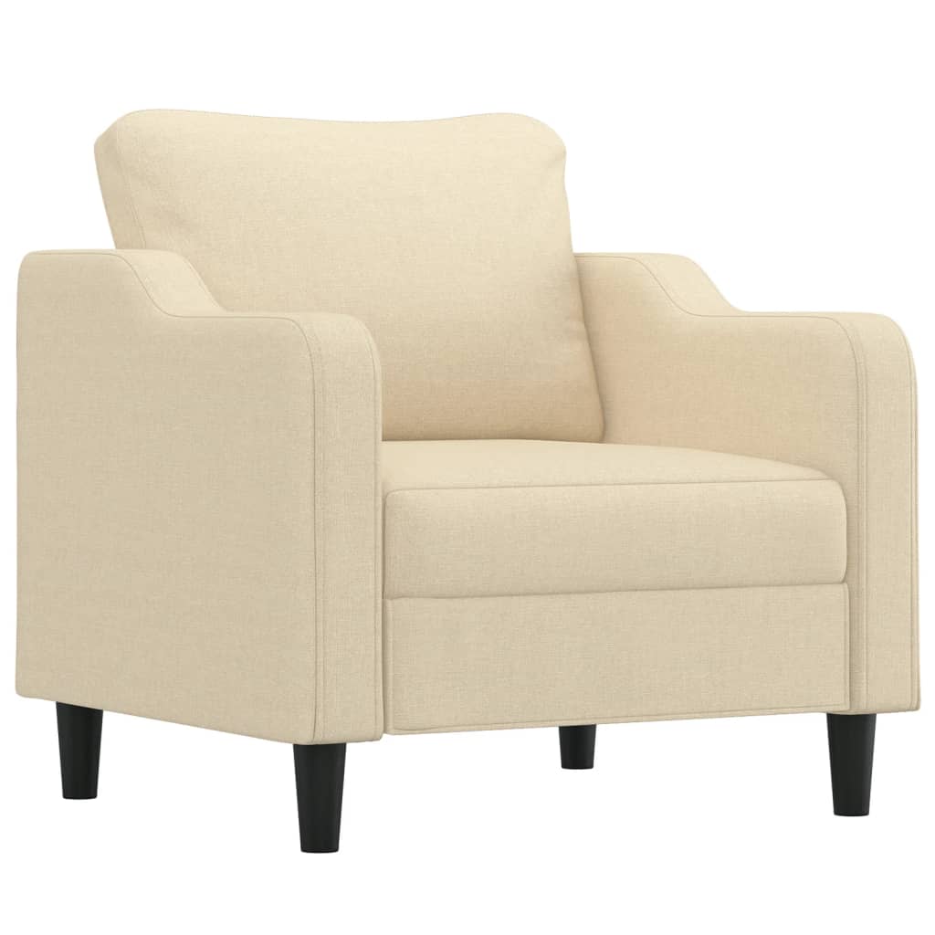 vidaXL 4-delige Loungeset met kussens stof crèmekleurig