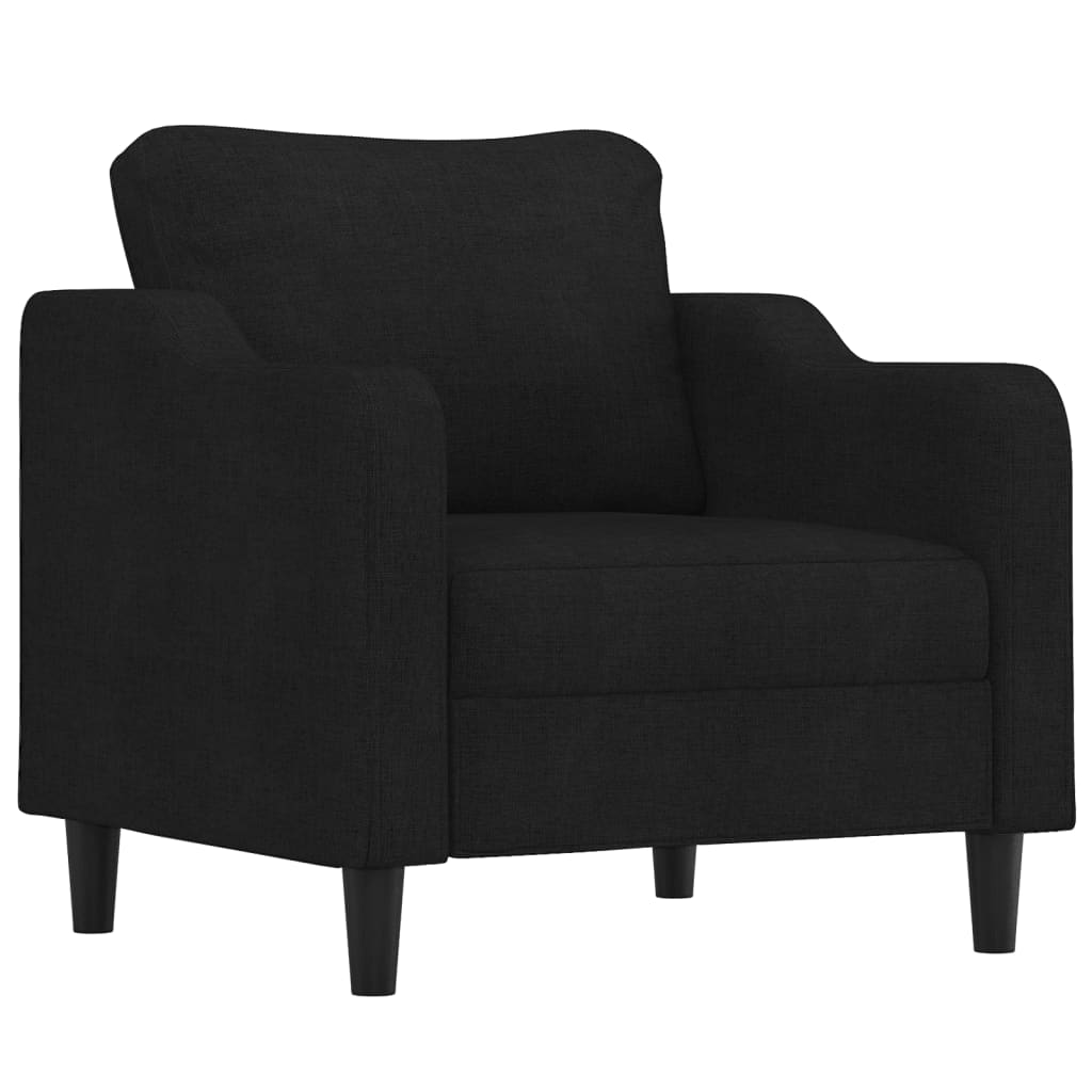 vidaXL 4-delige Loungeset met kussens stof zwart