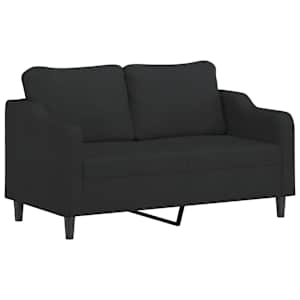 2dílná sedací souprava s poduškami černá textil - obrázek 4