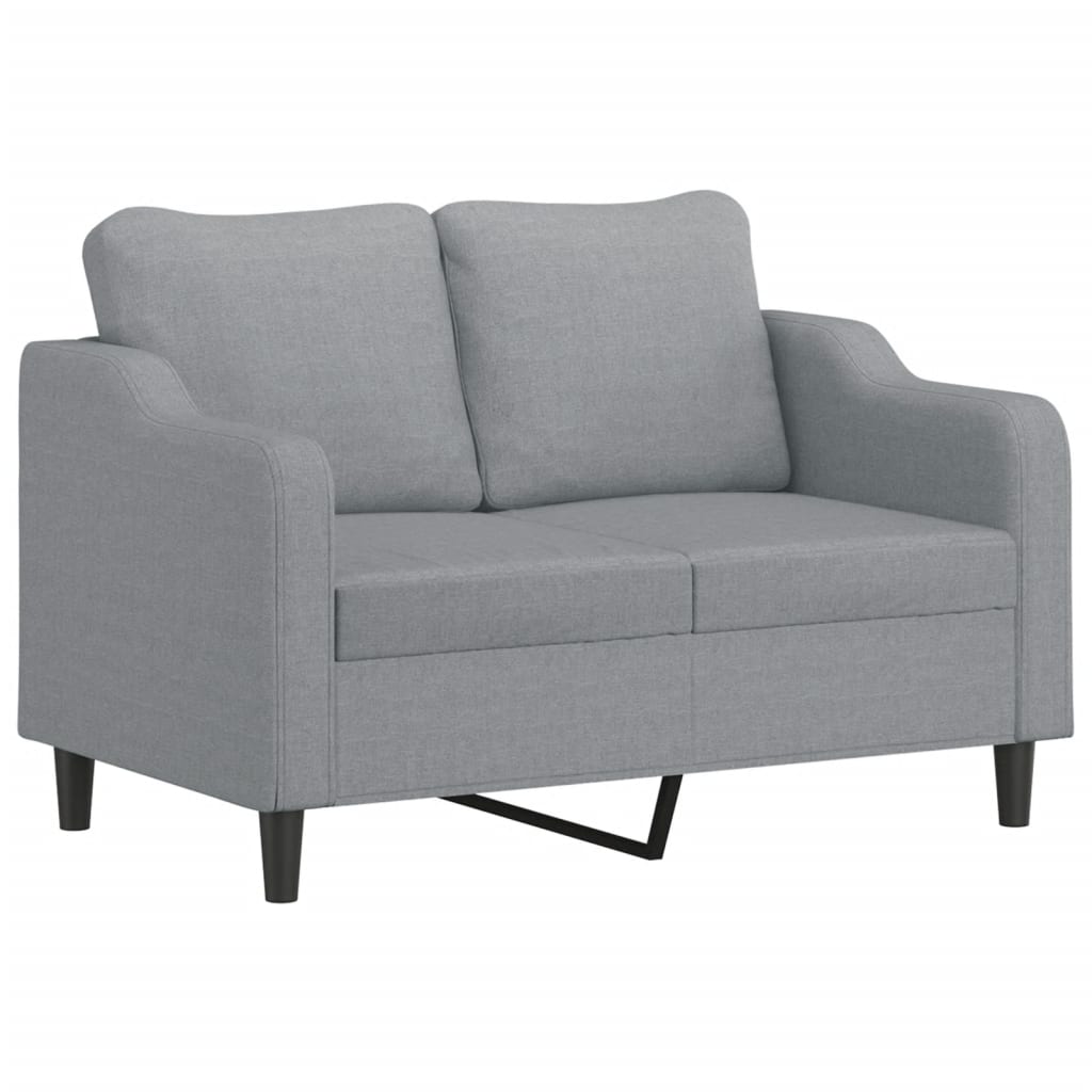 vidaXL 3-delige Loungeset met kussens stof lichtgrijs afbeelding