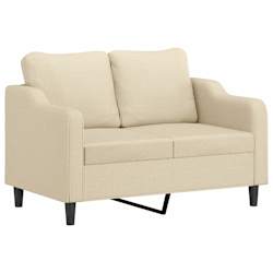 vidaXL 3-tlg. Sofagarnitur mit Kissen Creme Stoff