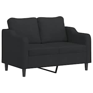 2dílná sedací souprava s polštáři černá textil - obrázek 3