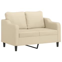 vidaXL 3-tlg. Sofagarnitur mit Kissen Creme Stoff