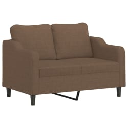 vidaXL 3 pcs conjunto de sof&aacute;s com almofadas tecido castanho