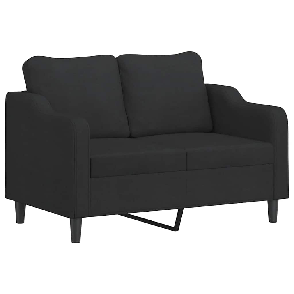 vidaXL 3-delige Loungeset met kussens stof zwart