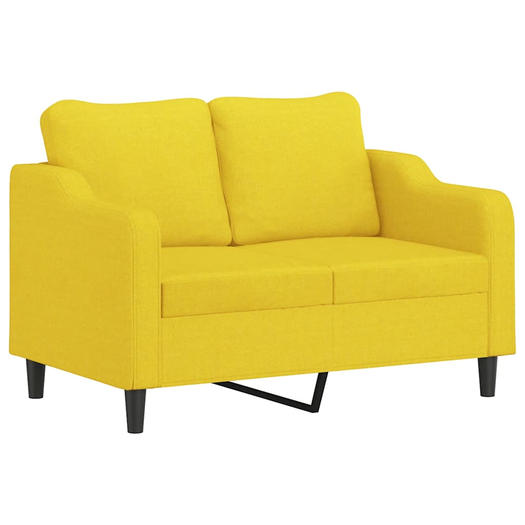 vidaXL 3-delige Loungeset met kussens stof lichtgeel afbeelding