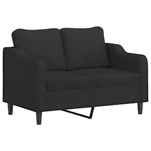 2dílná sedací souprava s poduškami černá textil - obrázek 3