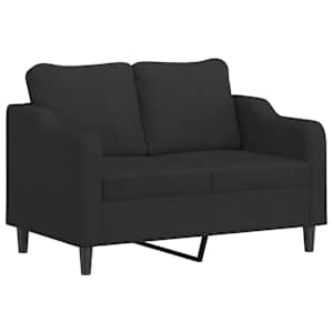 3dílná sedací souprava s poduškami černá textil - obrázek 3