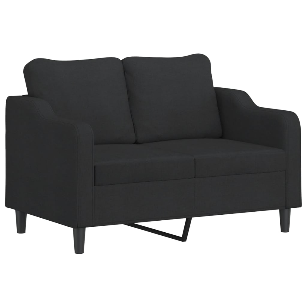 vidaXL Set de canapele cu perne, 2 piese, negru, material textil