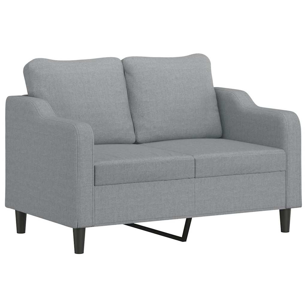 vidaXL 3-delige Loungeset met kussens stof lichtgrijs afbeelding