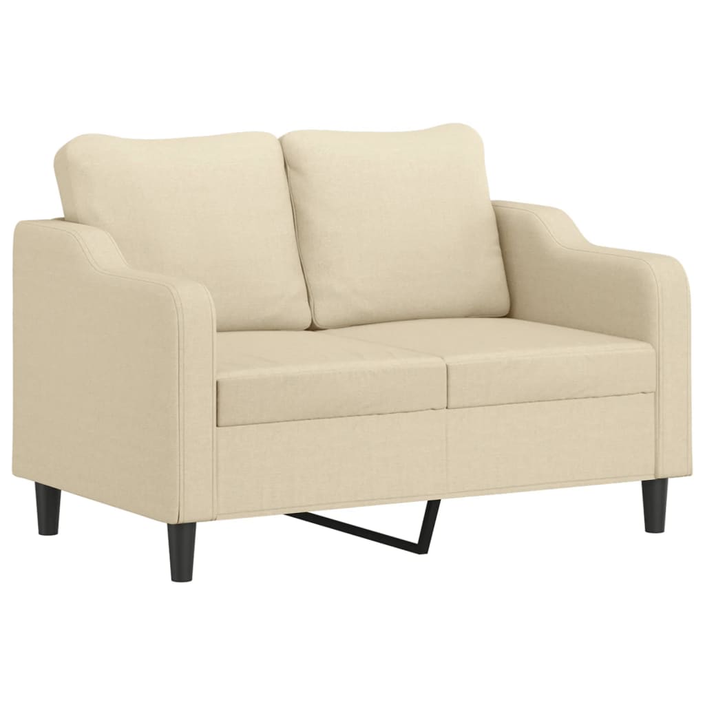 vidaXL 3-delige Loungeset met kussens stof crèmekleurig