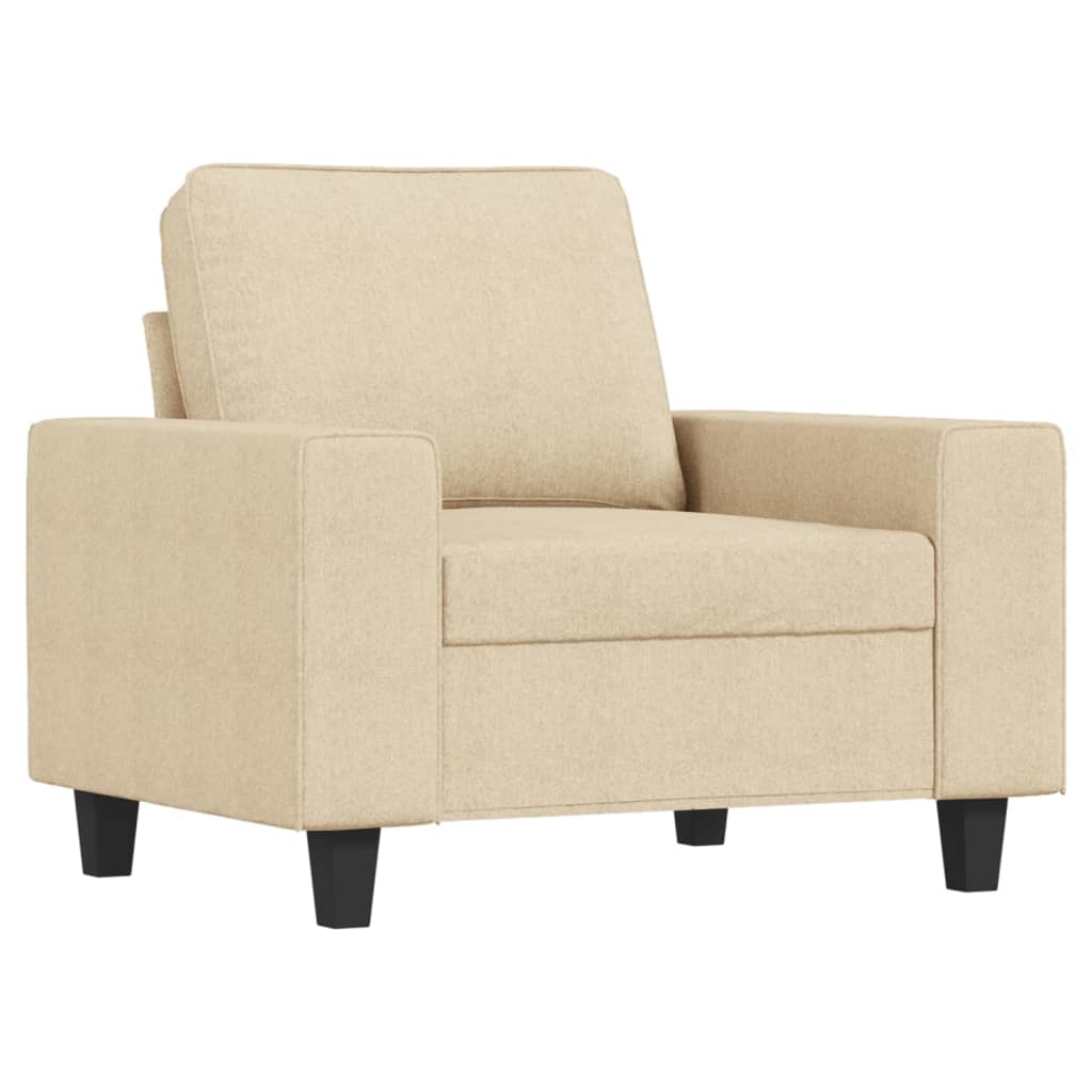 vidaXL 4-delige Loungeset stof crèmekleurig