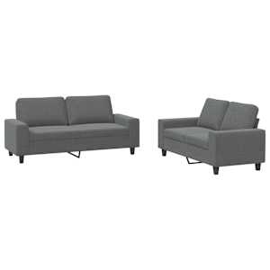 2dílná sedací souprava tmavě šedá textil - obrázek 2