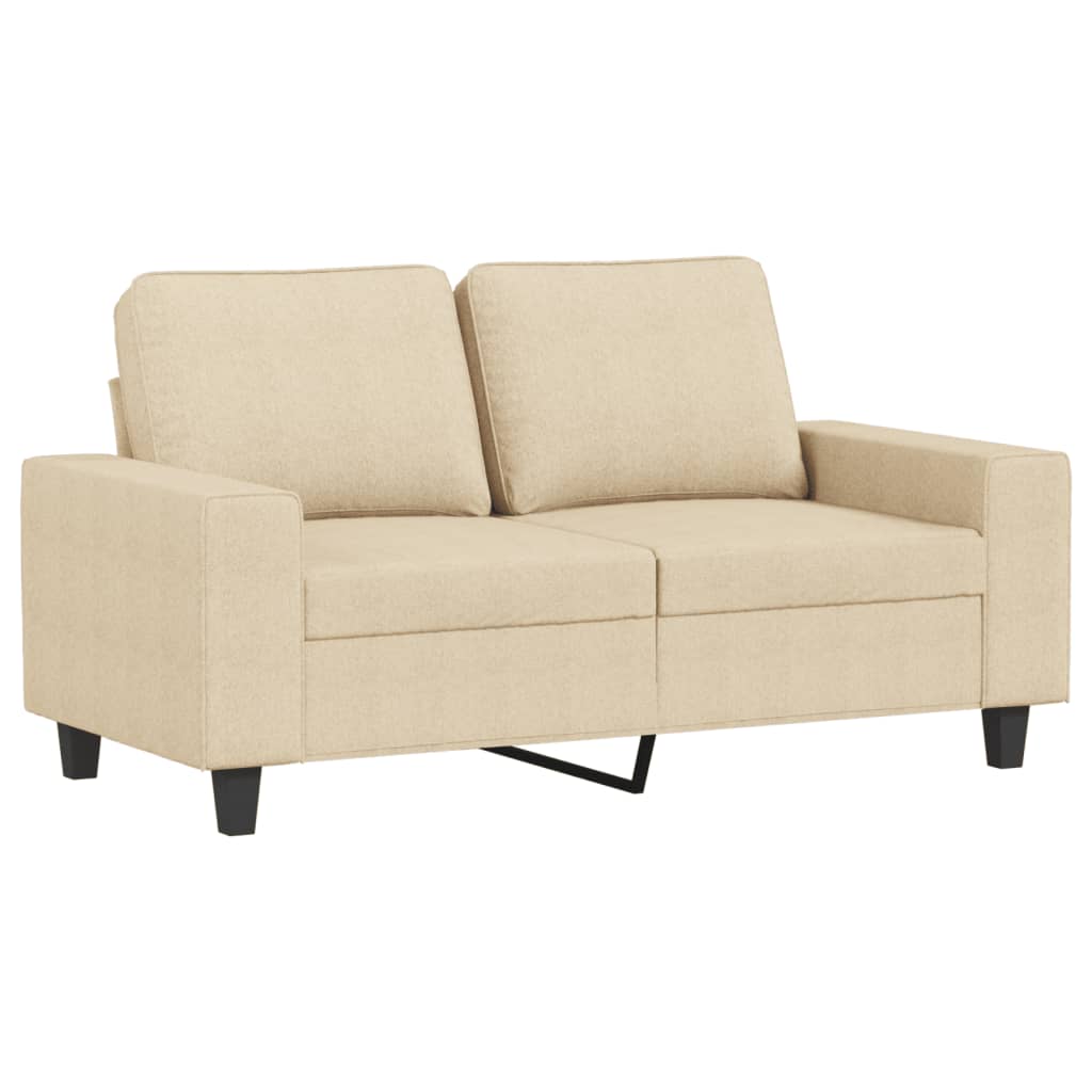 vidaXL 2-delige Loungeset stof crèmekleurig afbeelding