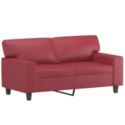 vidaXL 3-tlg. Sofagarnitur Weinrot Kunstleder