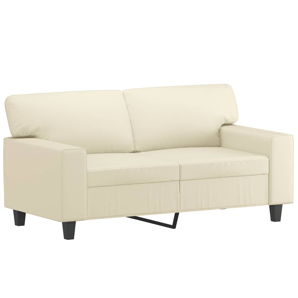 vidaXL 2-delige Loungeset met kussens kunstleer crèmekleurig afbeelding