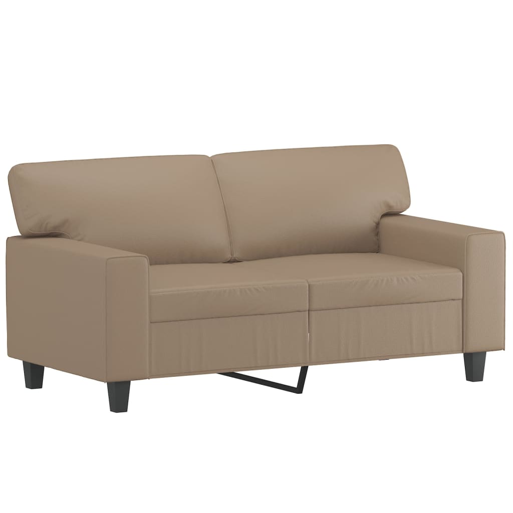vidaXL 2-delige Loungeset met kussens kunstleer cappuccinokleurig afbeelding