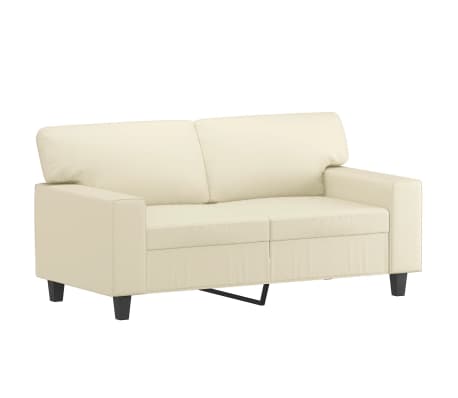 vidaXL 3-delige Loungeset met kussens kunstleer cr&egrave;mekleurig