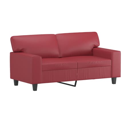 vidaXL 3-delige Loungeset met kussens kunstleer wijnrood