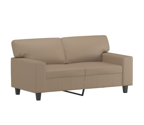 vidaXL 3-delige Loungeset met kussens kunstleer cappuccinokleurig