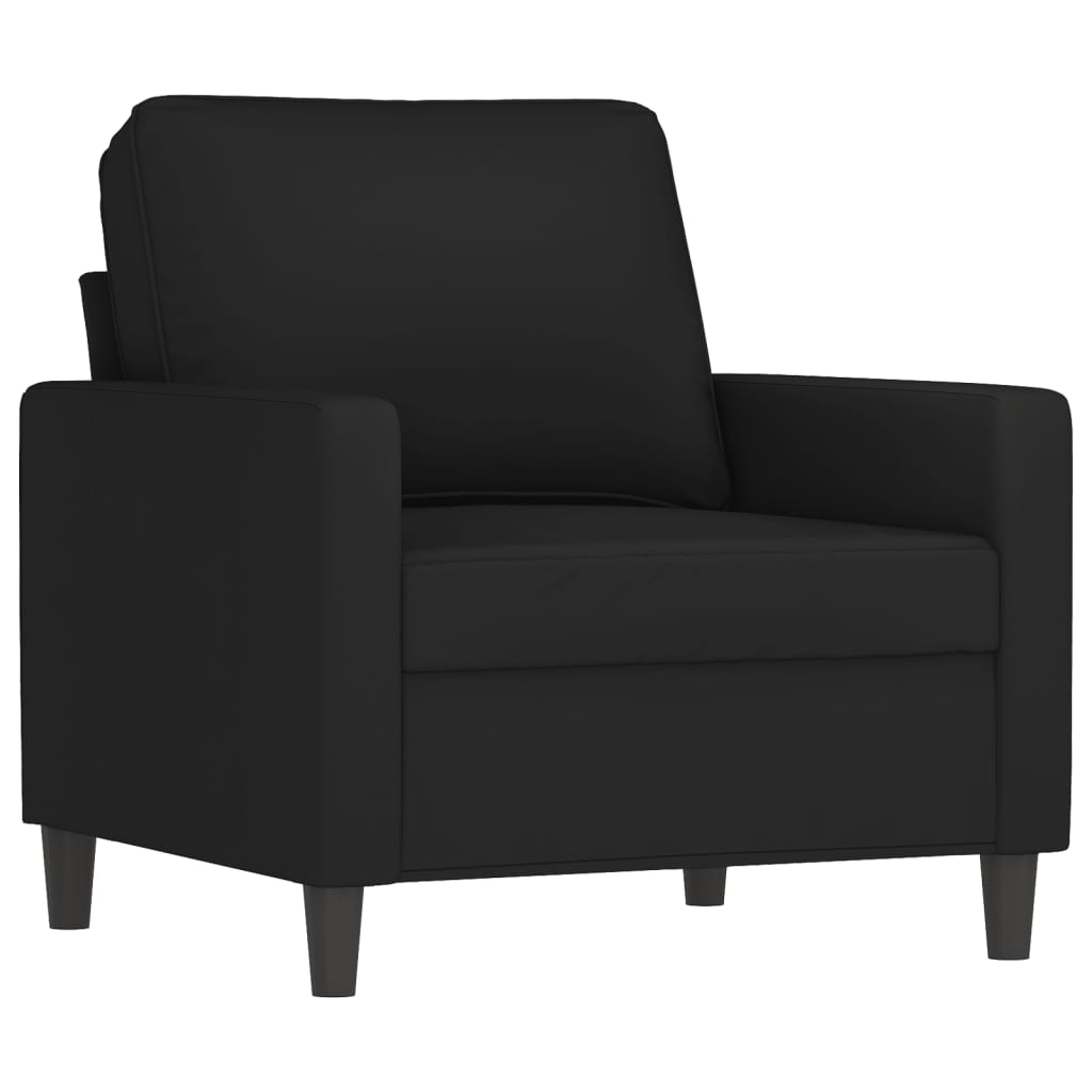 vidaXL 3-delige Loungeset met kussens fluweel zwart afbeelding