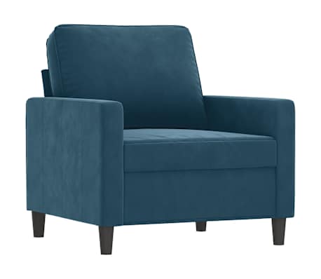 vidaXL 3-tlg. Sofagarnitur mit Kissen Blau Samt