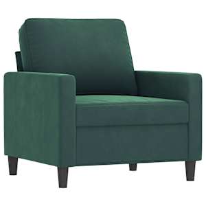 4dílná sedací souprava s polštáři tmavě zelená samet - obrázek 3