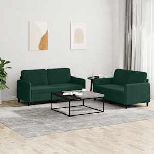 Sedežna garnitura 2-delna temno zelen žamet