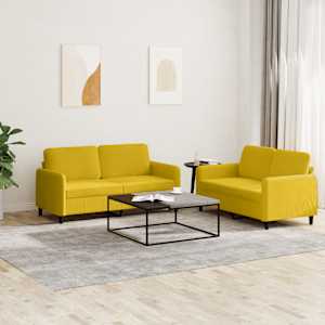 Sedežna garnitura 2-delna rumen žamet